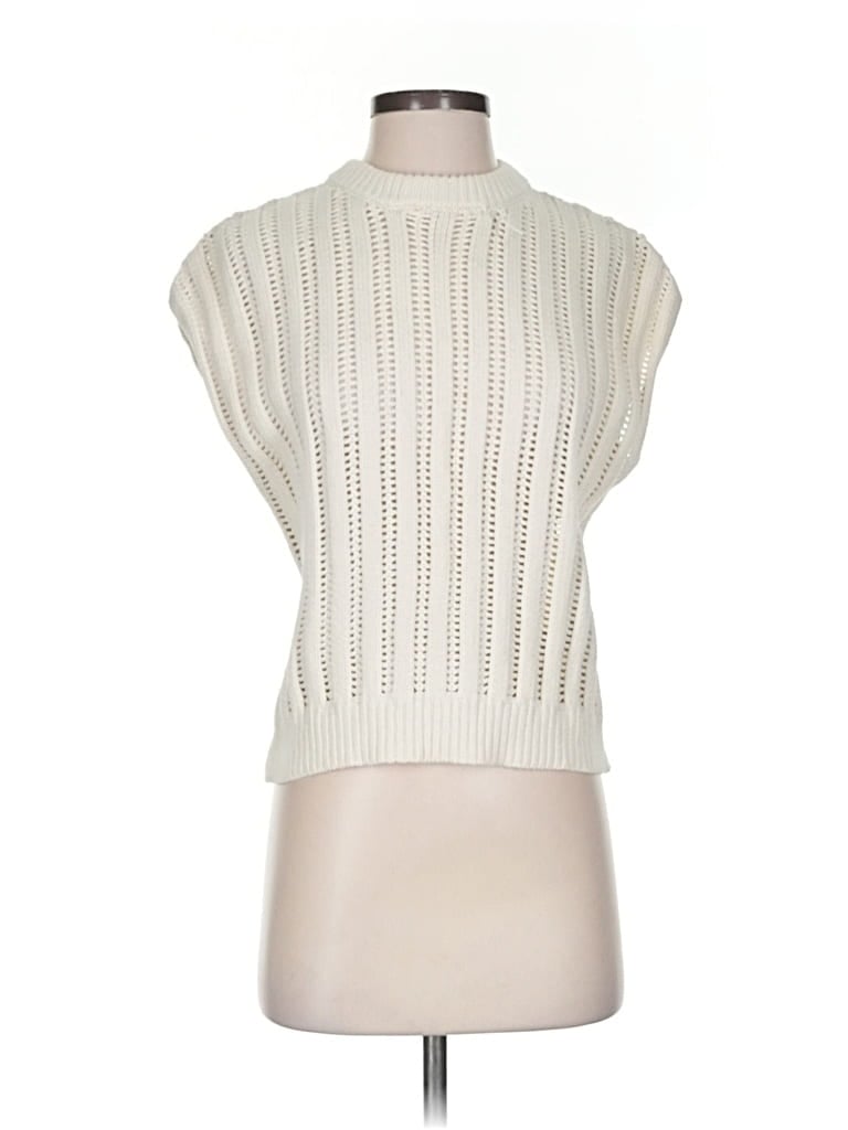 Pre-owned Jessica Simpson Sweater Vest In White