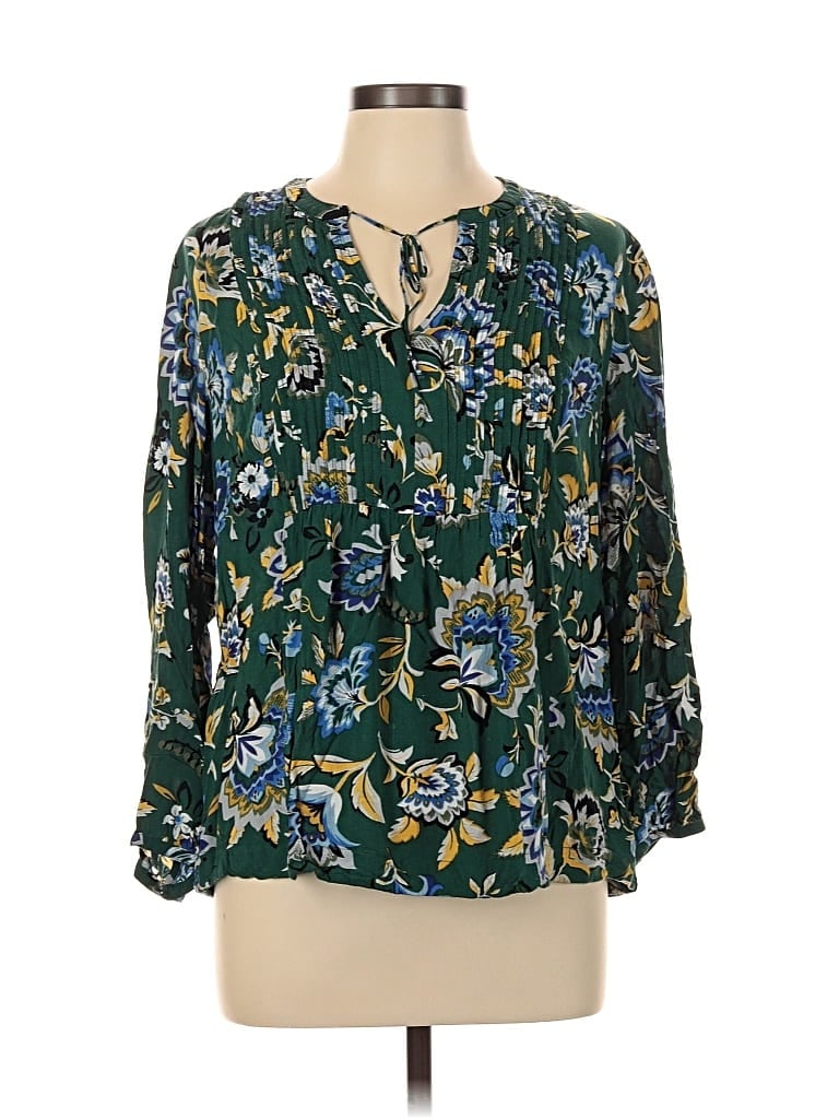 Pre-owned Old Navy 3/4 Sleeve Blouse In Green