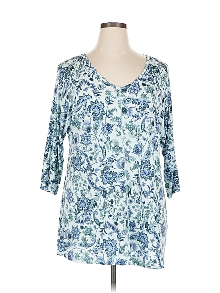 Pre-owned Willi Smith 3/4 Sleeve T-shirt In Blue