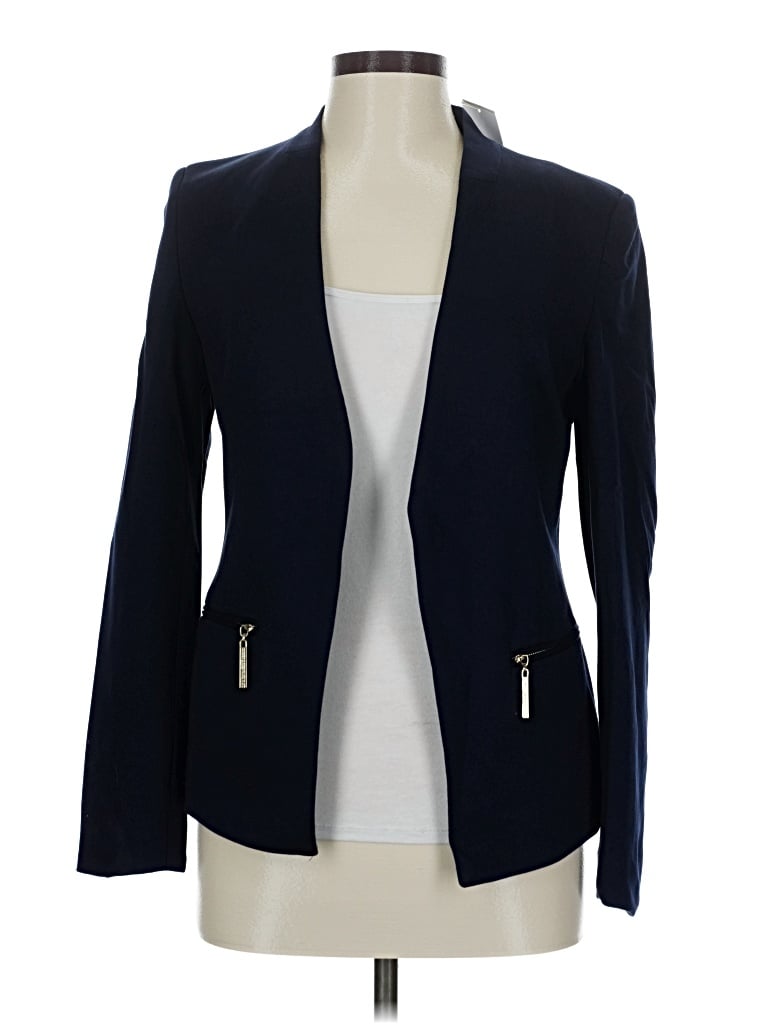 Pre-owned Carmen Marc Valvo Blazer Jacket In Blue