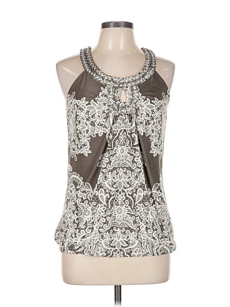 Pre-owned Inc International Concepts Sleeveless Blouse In Silver