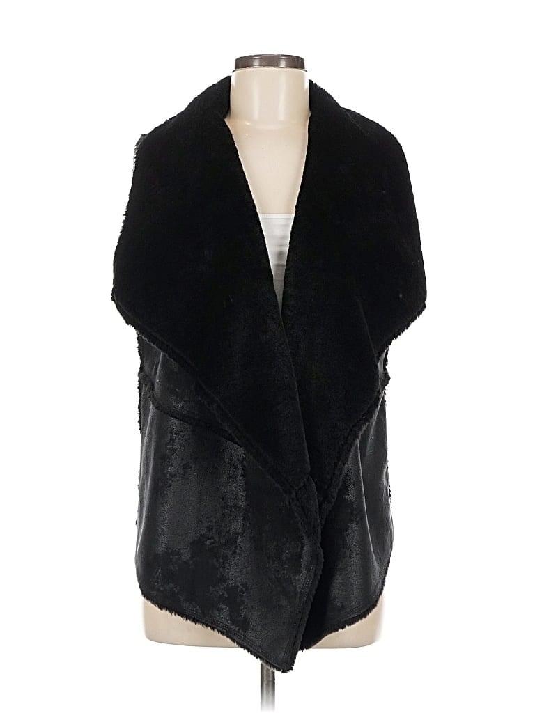Pre-owned Neiman Marcus Faux Fur Vest In Black
