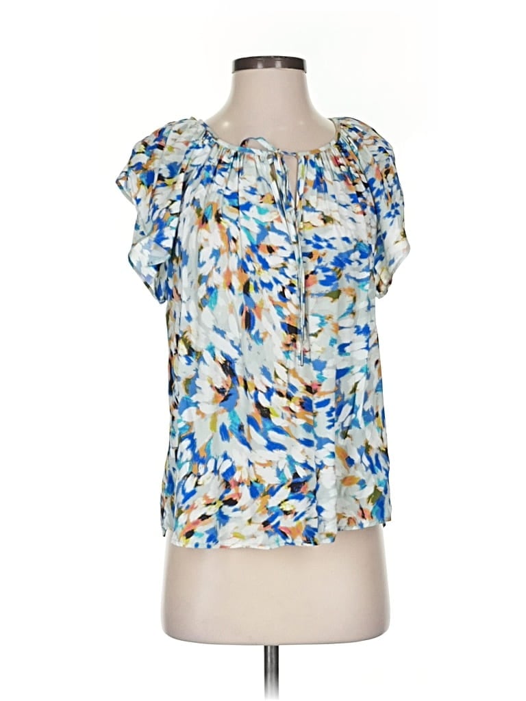 Pre-owned Liverpool Los Angeles Short Sleeve Blouse In Blue