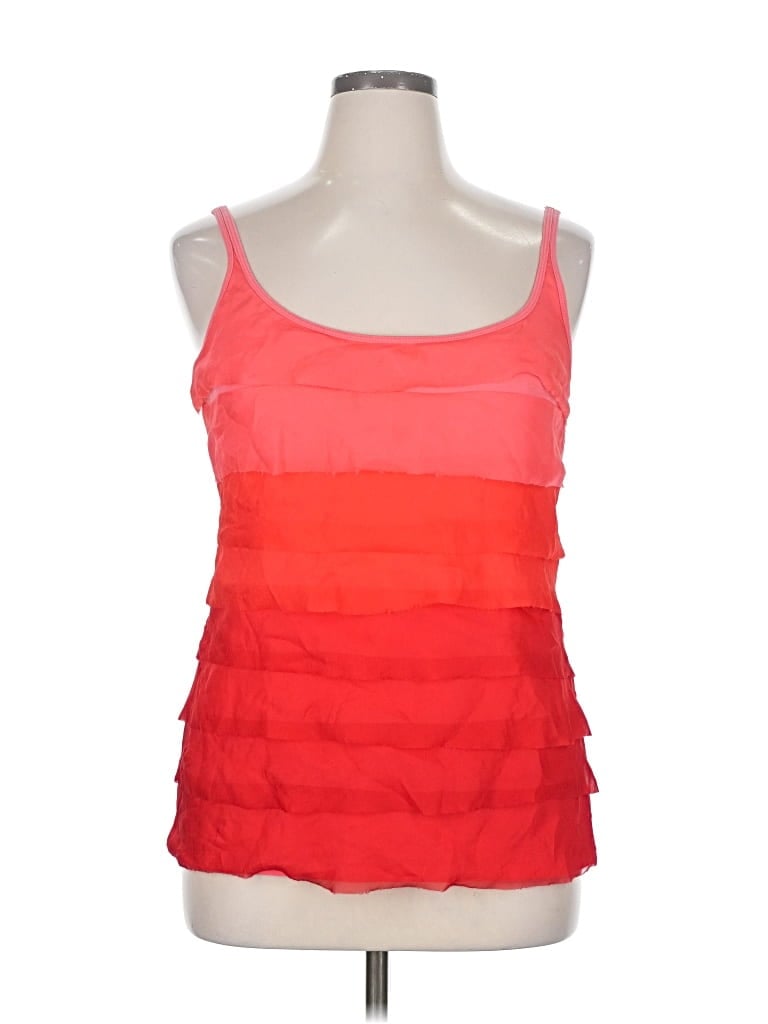 Pre-owned New York And Company Sleeveless Top Orange Square Neckline Tops