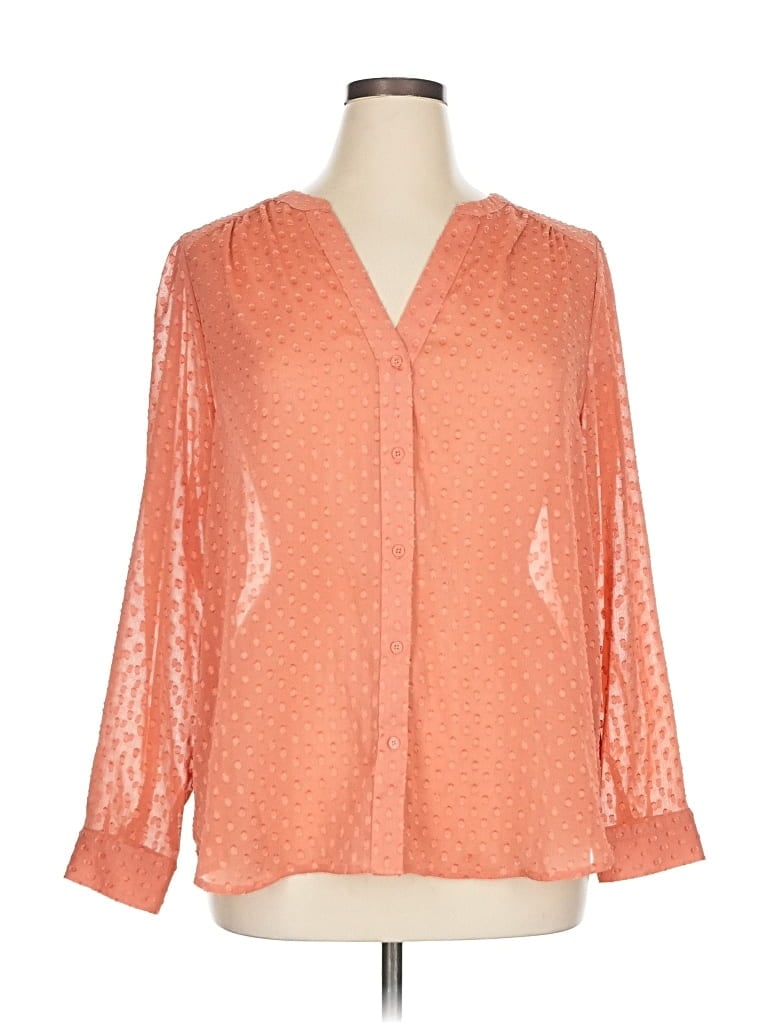 Pre-owned Banana Republic Factory Store 3/4 Sleeve Blouse In Orange