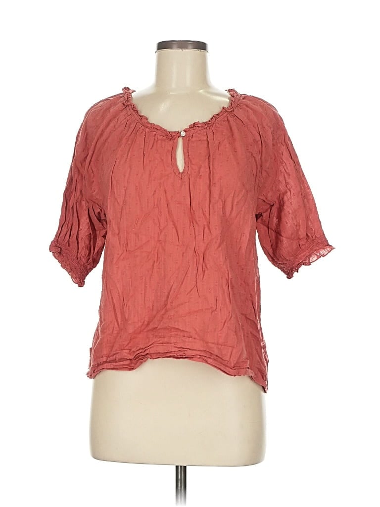 Pre-owned Old Navy Short Sleeve Blouse In Red