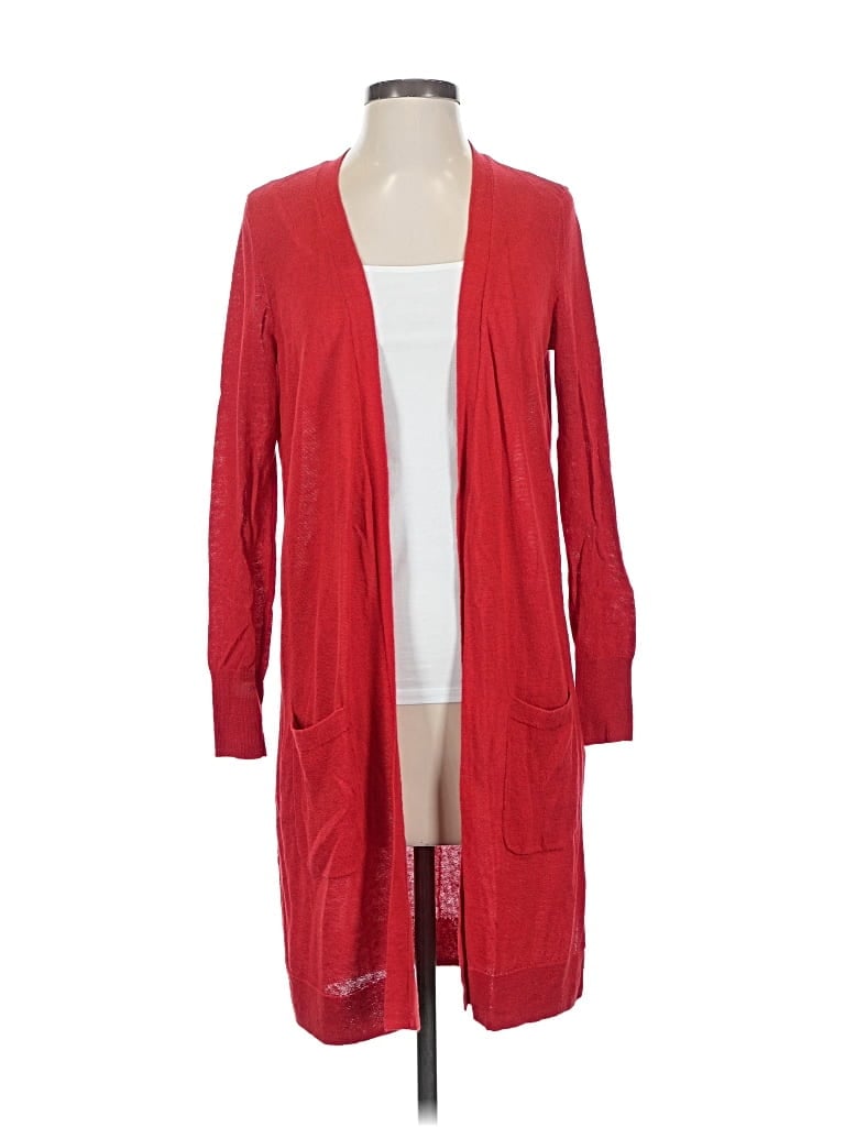 Pre-owned Halogen Cardigan Sweater In Red