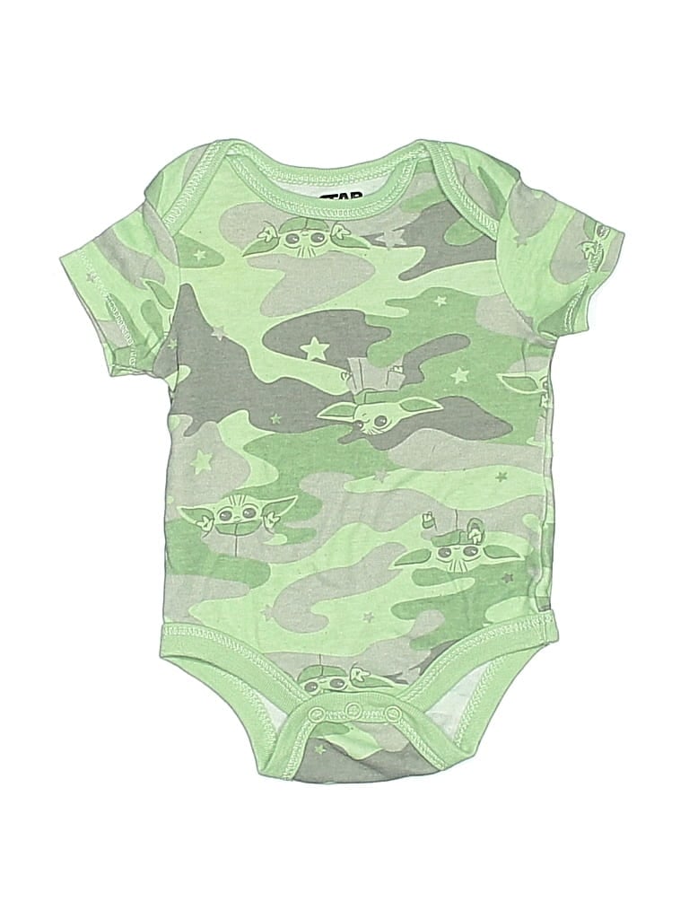 Pre-owned Star Wars Babies' Short Sleeve Onesie In Green