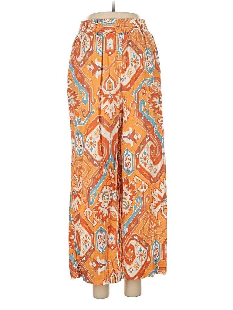 Pre-owned Christian Siriano New York Linen Pants In Orange