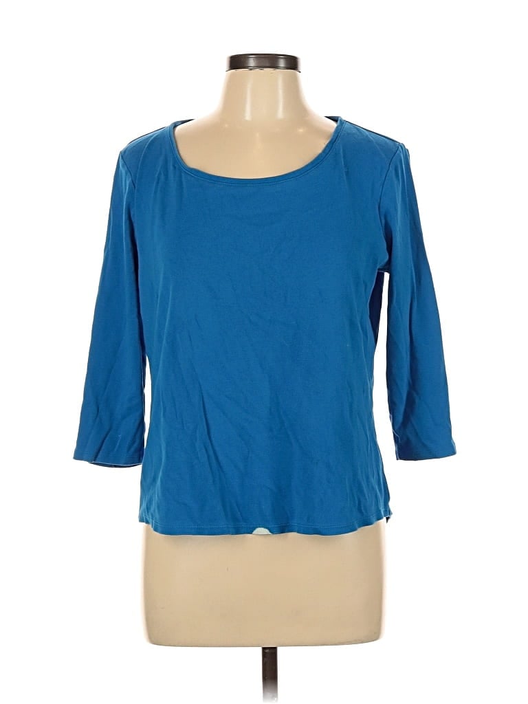 Pre-owned Chico's 3/4 Sleeve T-shirt In Blue
