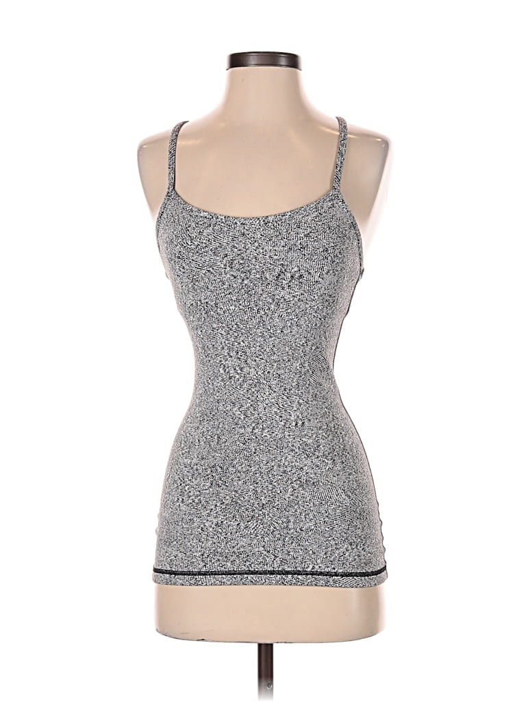 Pre-owned Lululemon Athletica Tank Top Silver Halter Neckline Tops