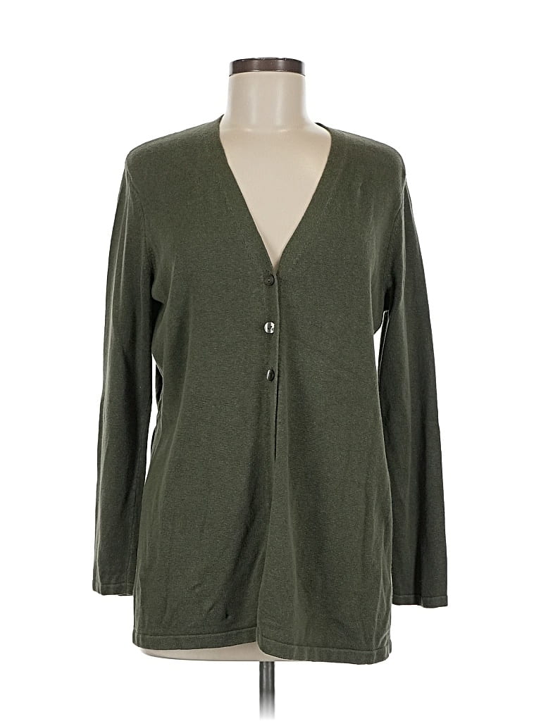 Pre-owned Jjill Cardigan Sweater In Green