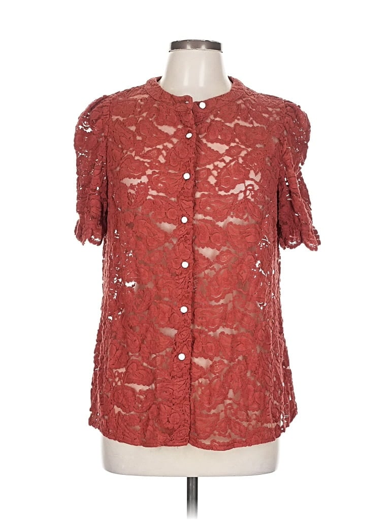 Pre-owned Prettygarden Short Sleeve Blouse In Red