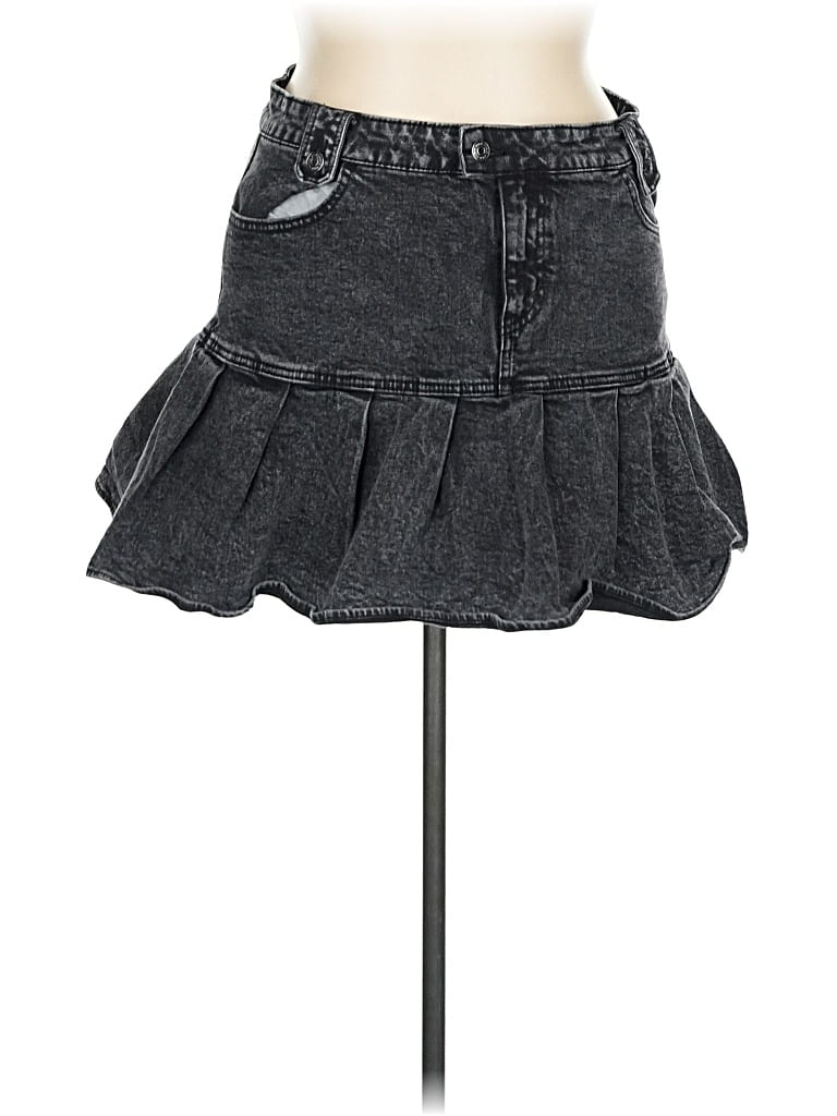 Pre-owned Wild Fable Denim Skirt In Gray