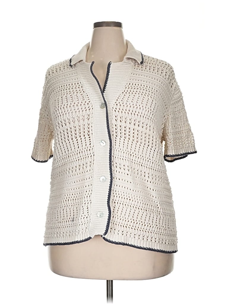 Pre-owned Zara Cardigan Sweater In White