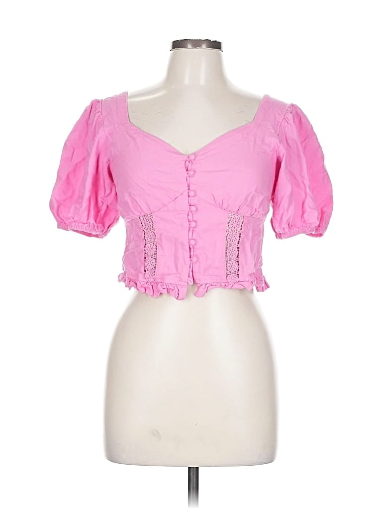 Pre-owned Ellison Short Sleeve Blouse In Pink