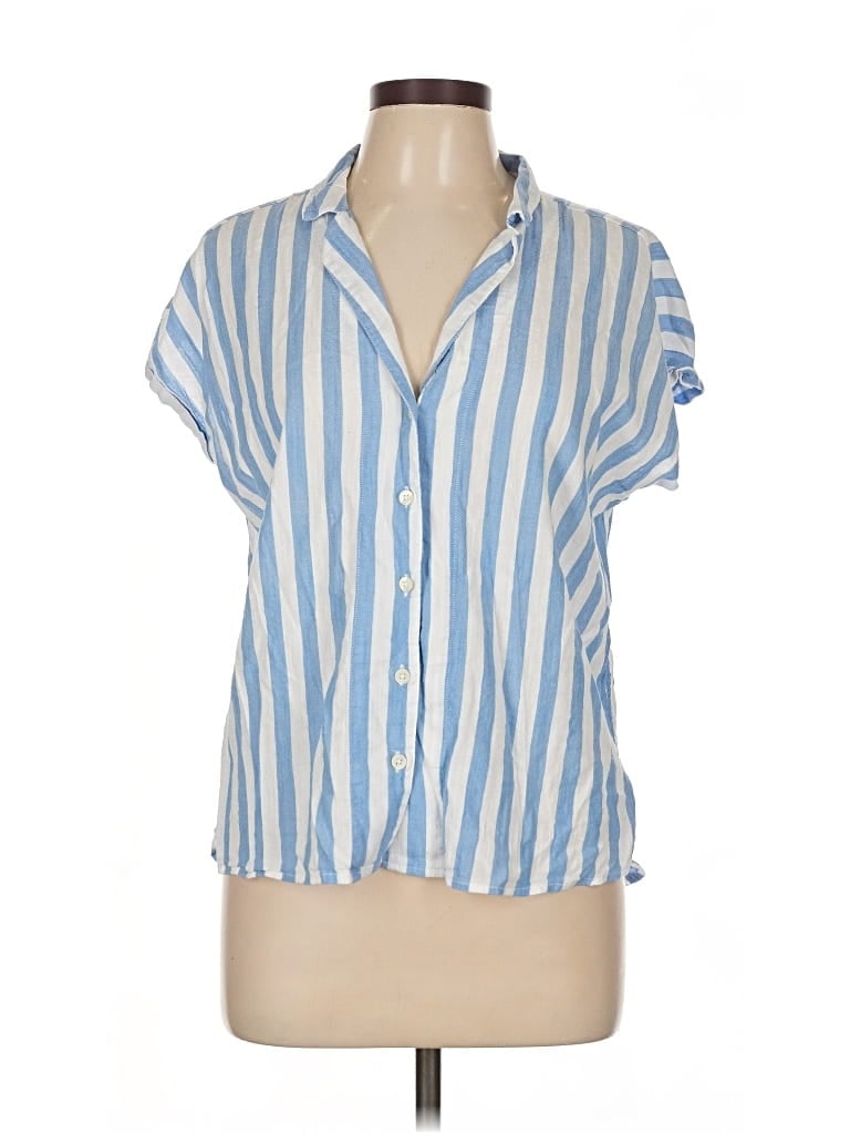 Pre-owned Old Navy Short Sleeve Blouse In Blue