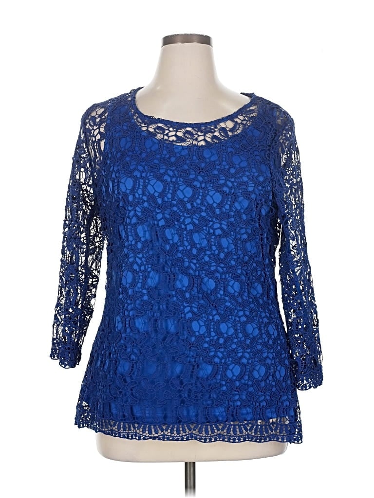 Pre-owned Anthony Richards 3/4 Sleeve Blouse In Blue