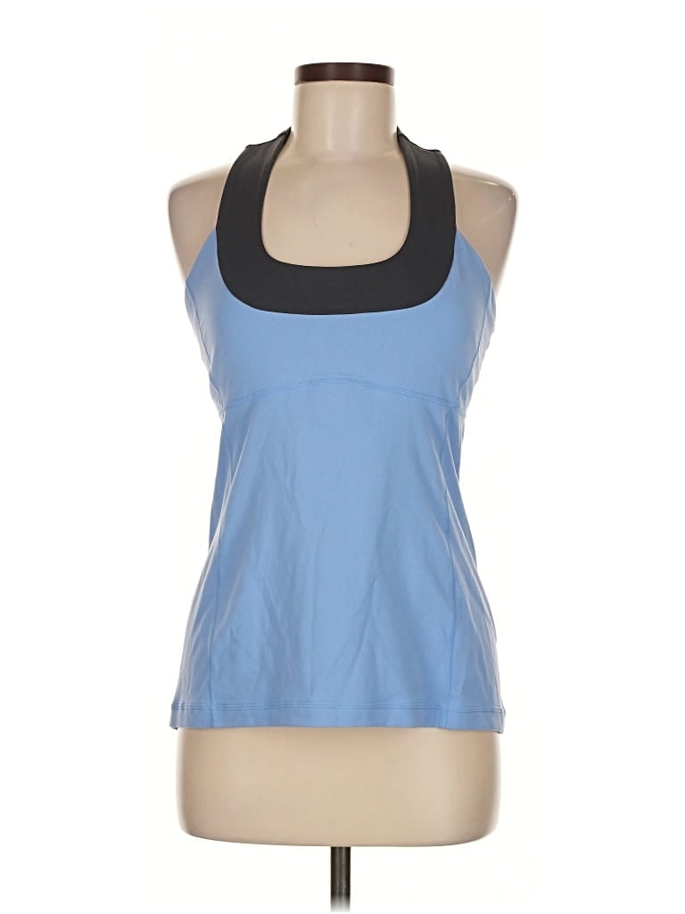 Pre-owned Lululemon Athletica Tank Top Blue Halter Neckline Tops