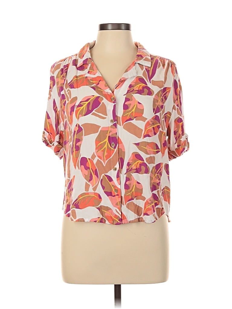Pre-owned Jane And Delancey Short Sleeve Blouse In Pink