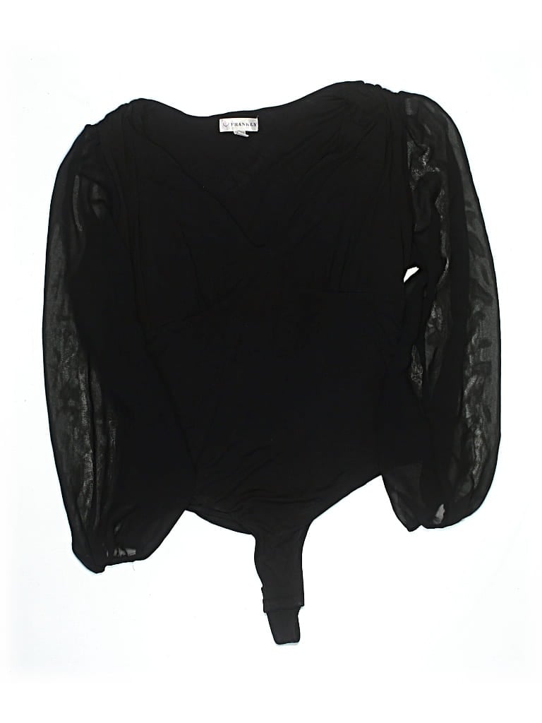 Pre-owned Frankly Apparel Long Sleeve Blouse In Black