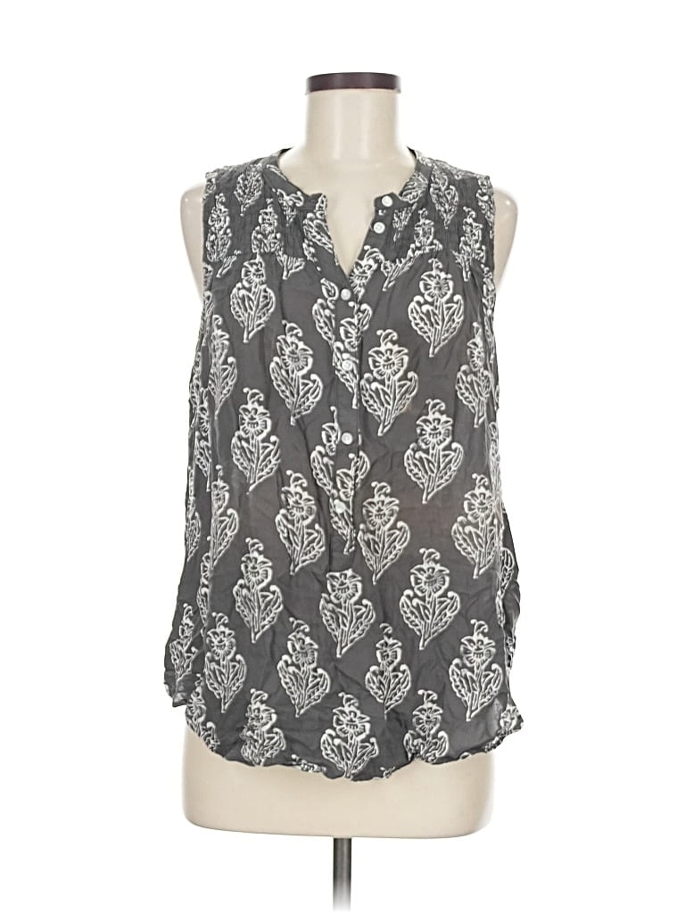 Pre-owned Holding Horses Sleeveless Blouse In Gray
