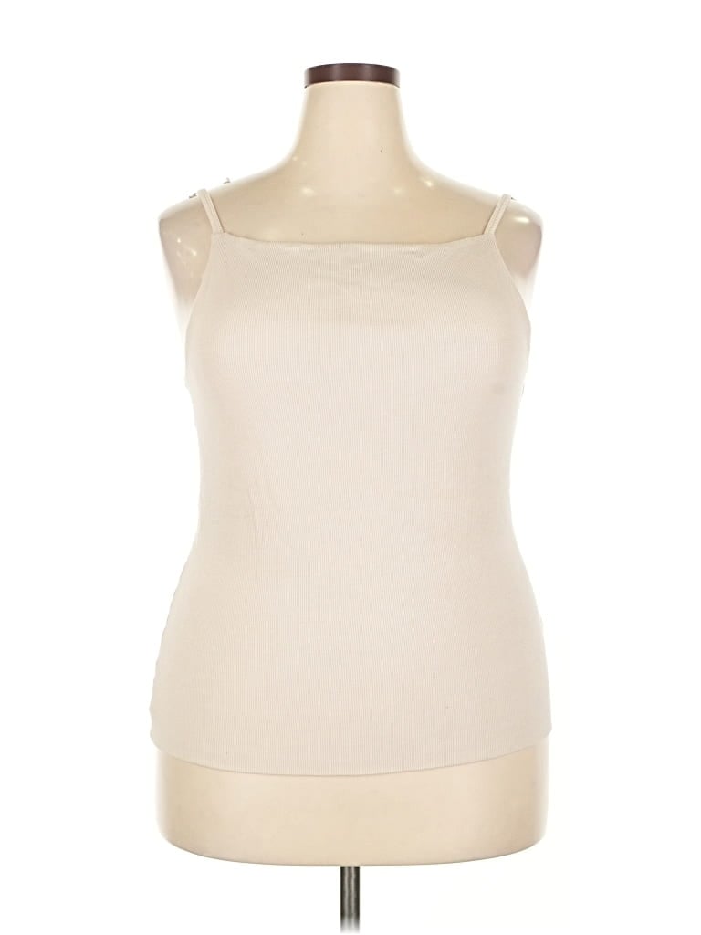 Pre-owned Lna Tank Top Ivory Strapless Neckline Tops In White