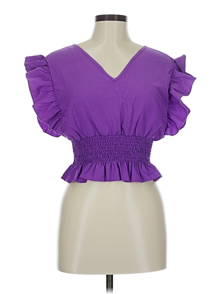 Pre-owned Lyaner Sleeveless Blouse In Purple