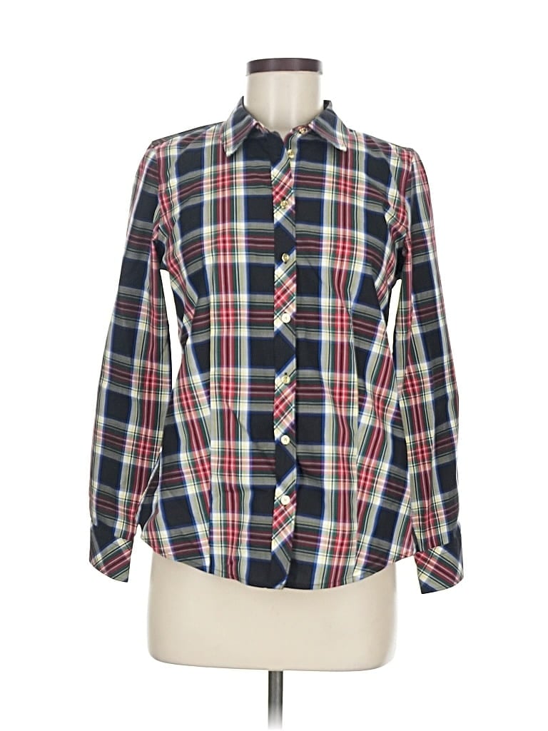 Pre-owned Talbots Long Sleeve Button Down Shirt In Blue