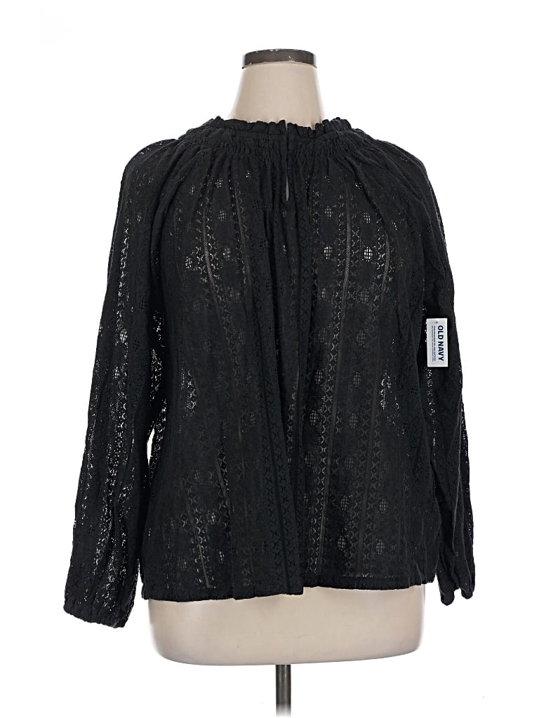 Old Navy Long Sleeve Blouse In Black