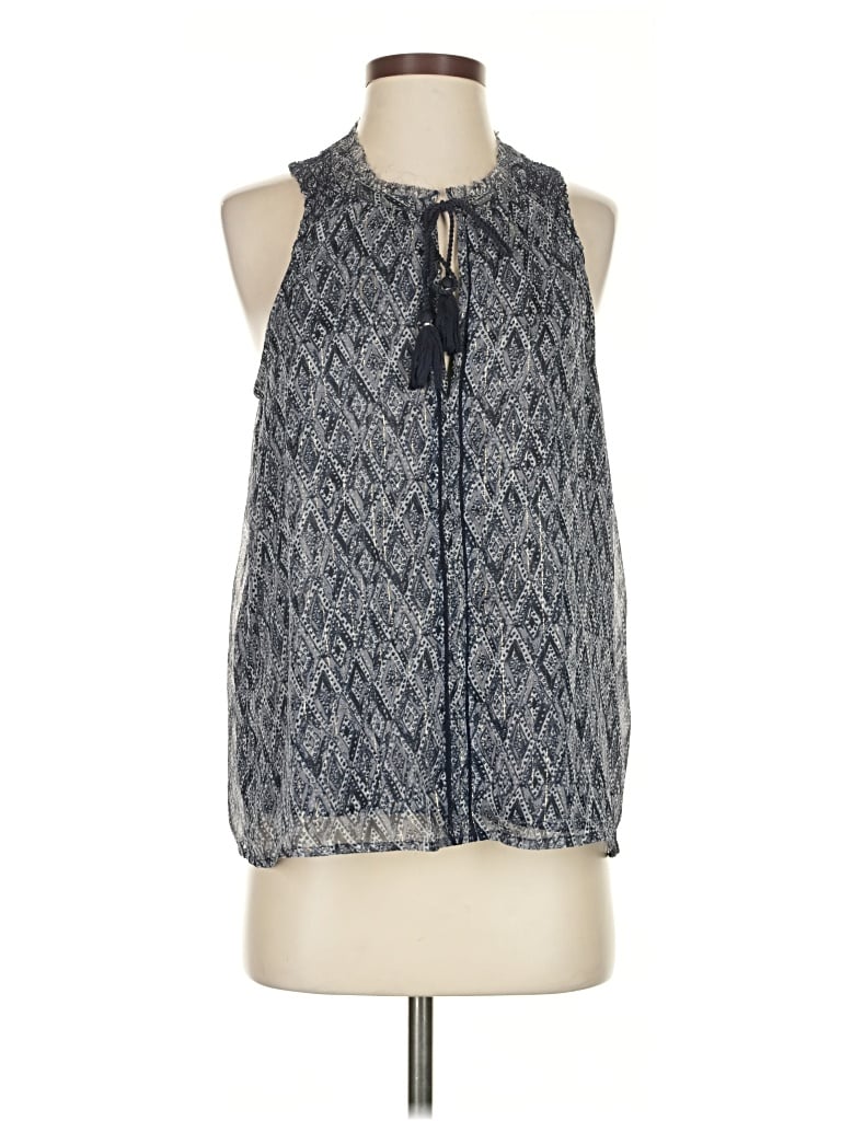 Pre-owned Lucky Brand Sleeveless Blouse In Blue