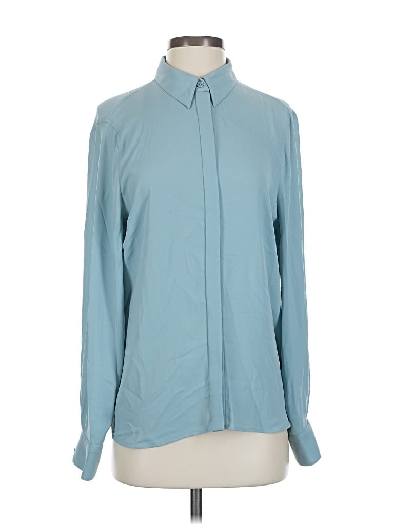 Pre-owned Bcbgmaxazria Long Sleeve Blouse In Blue
