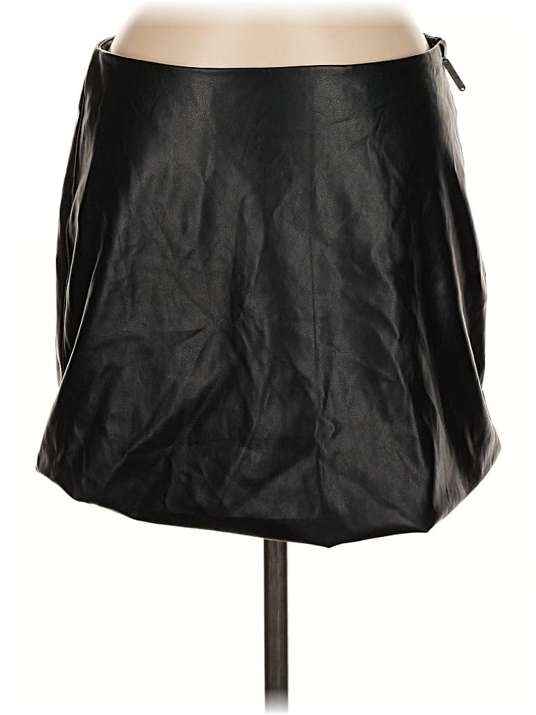 Pre-owned Fabletics Faux Leather Skirt In Black