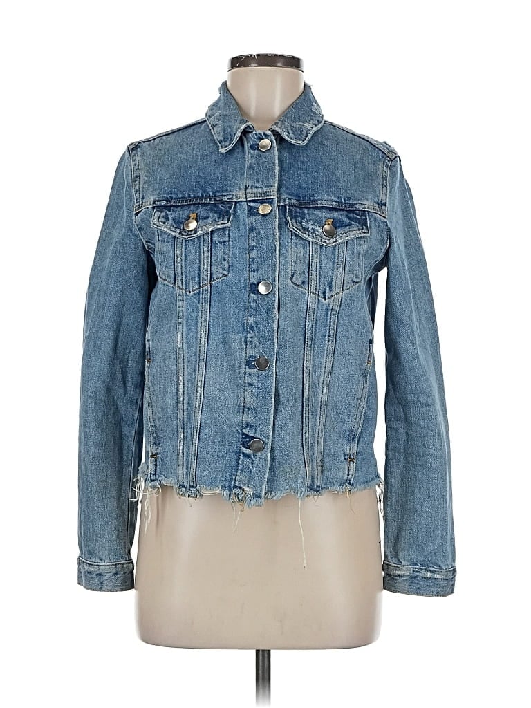 Pre-owned Zara Trf Denim Jacket In Blue