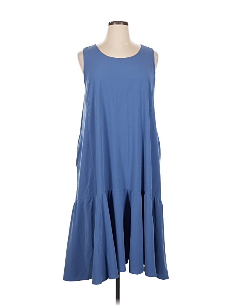 Pre-owned Eddie Bauer Casual Dress In Blue