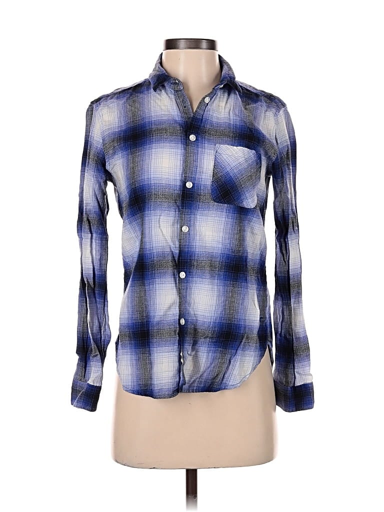 Pre-owned American Eagle Outfitters Long Sleeve Button Down Shirt In Blue