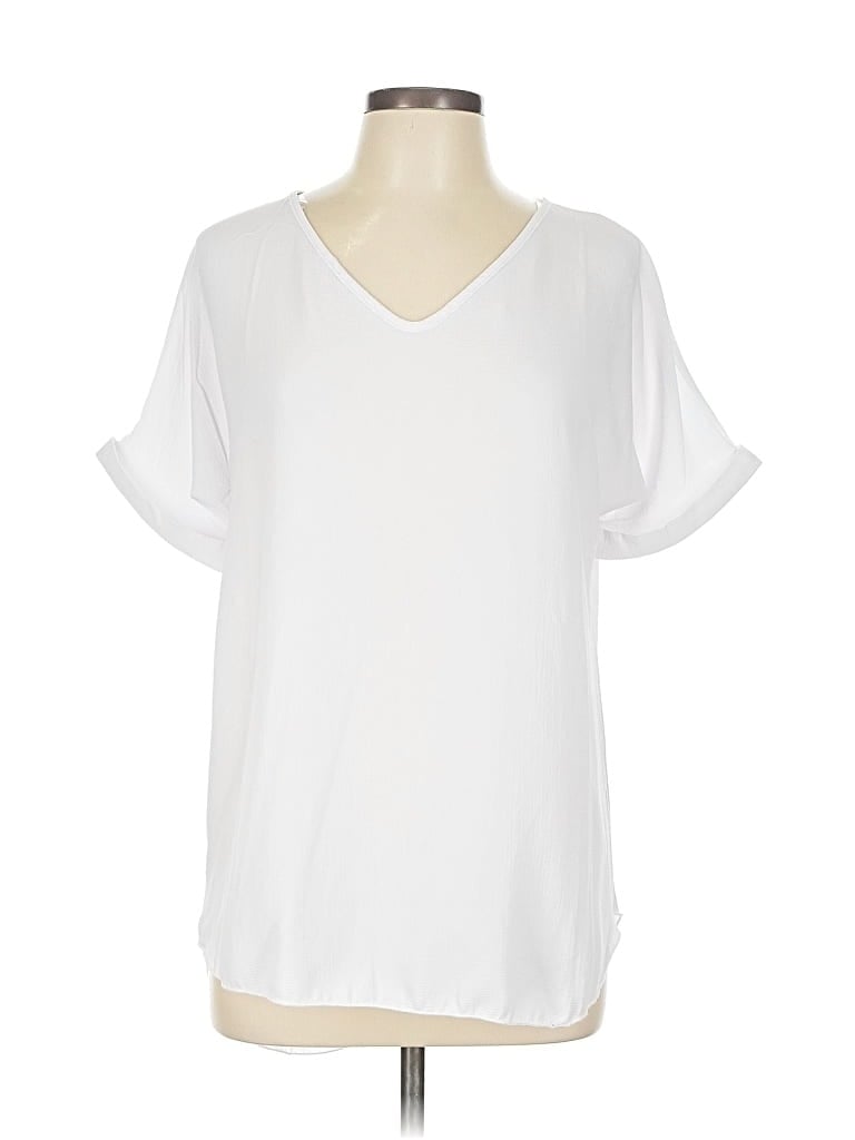 Pre-owned Anthony Richards Short Sleeve Blouse In White