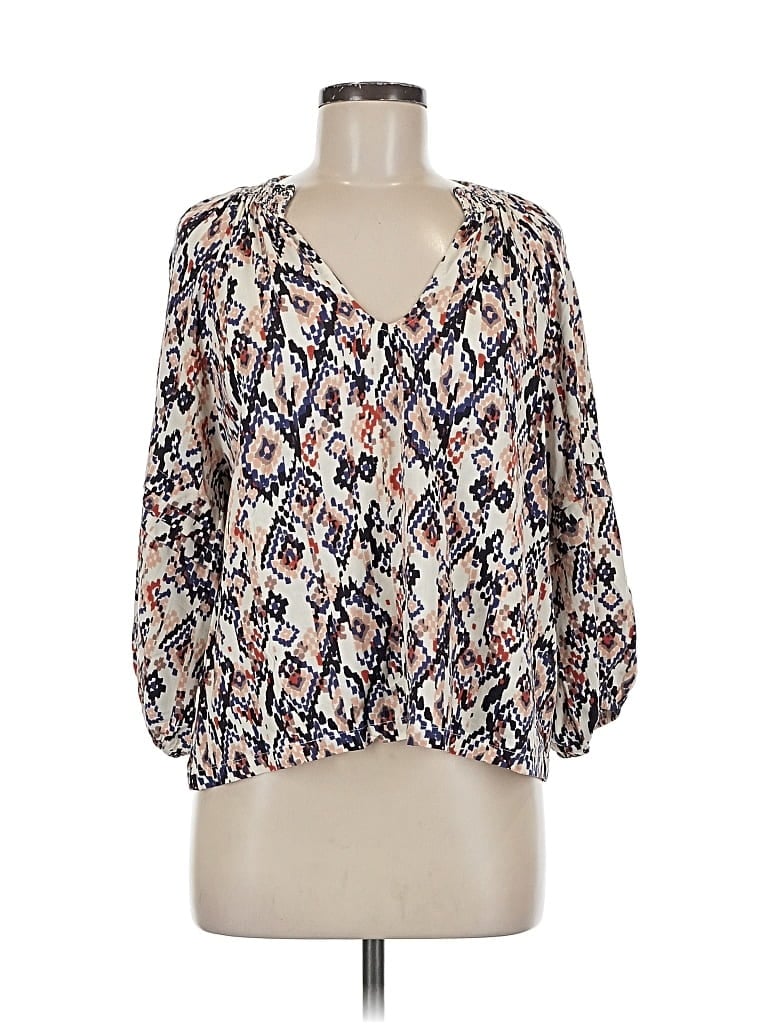 Pre-owned Evereve 3/4 Sleeve Blouse In White