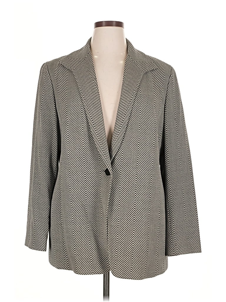 Pre-owned Lafayette 148 Wool Blazer Jacket In Gray