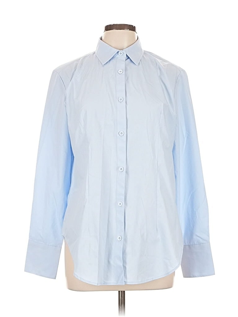 Pre-owned Unbranded Long Sleeve Button Down Shirt In Blue
