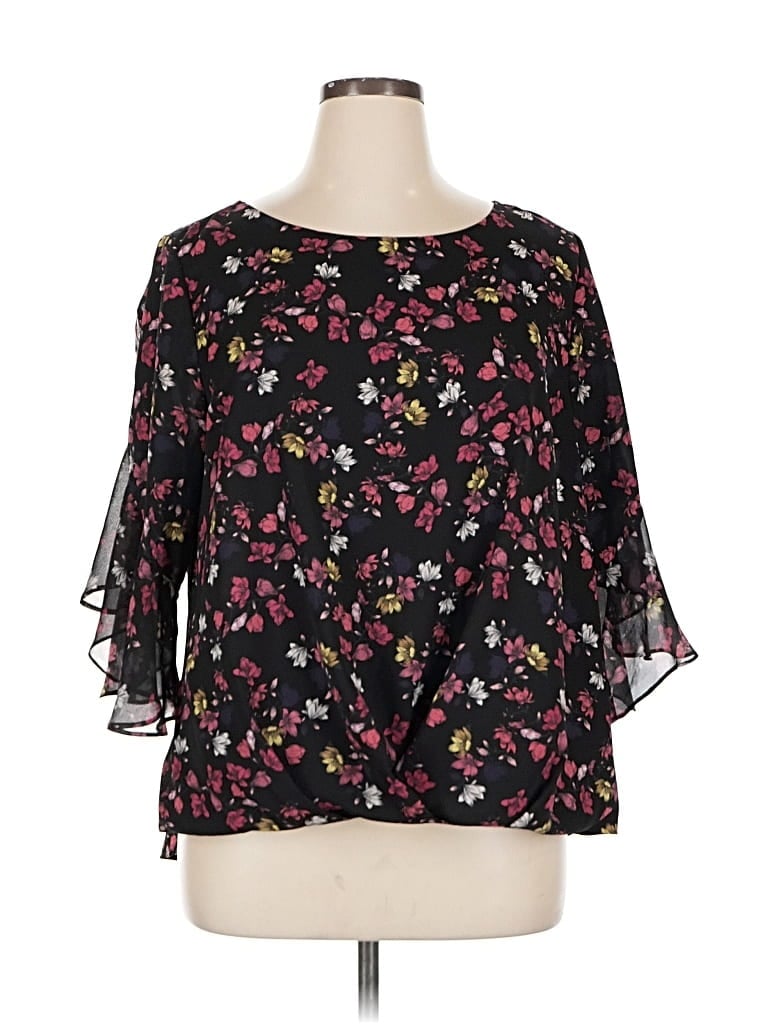 Pre-owned Vince Camuto 3/4 Sleeve Blouse In Black