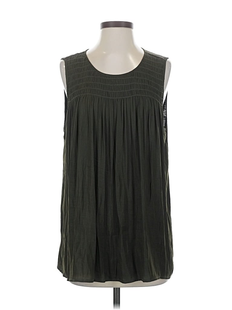 Pre-owned Left Coast By Dolan Sleeveless Blouse In Green