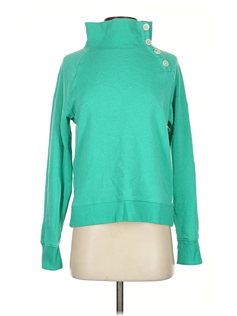 Pre-owned J.crew Factory Store Turtleneck Sweater In Green