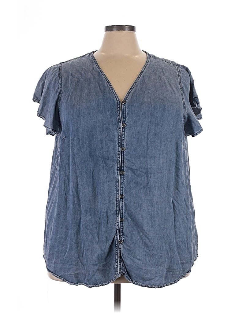 Pre-owned Velvet Heart Short Sleeve Blouse In Blue