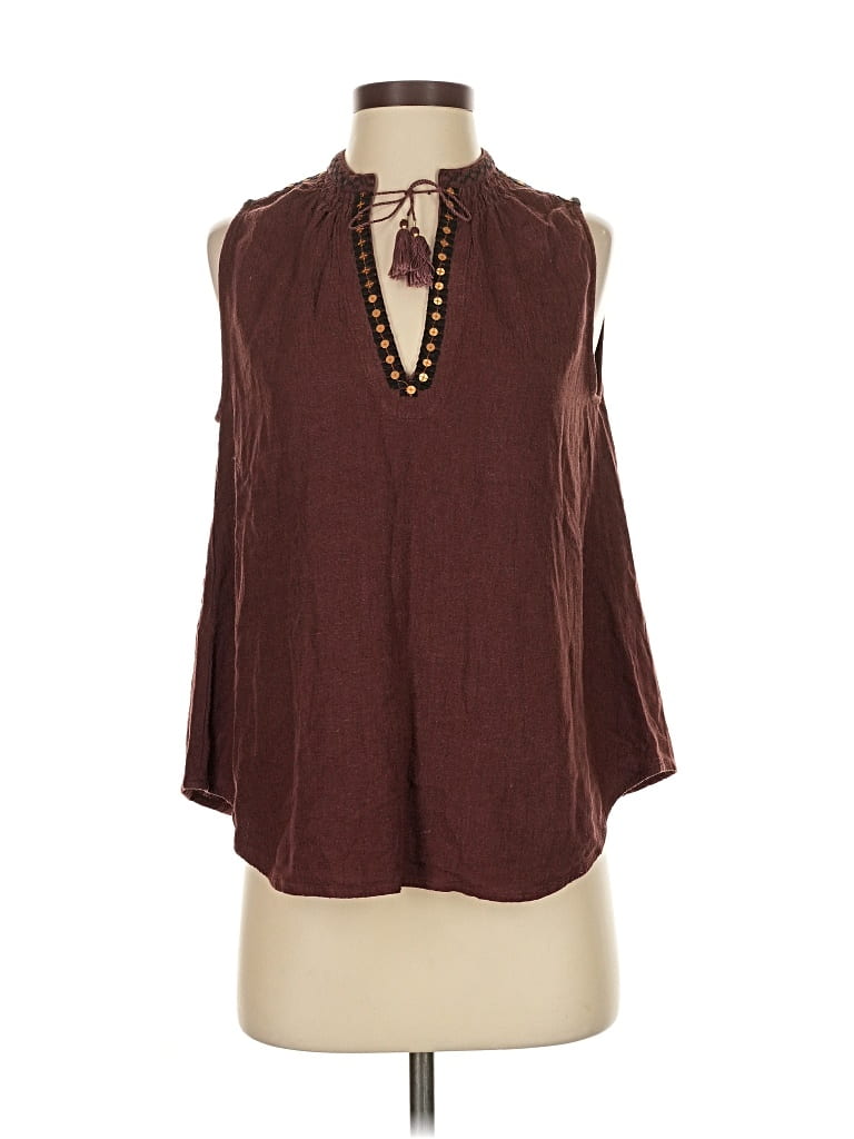 Pre-owned Ulla Johnson Sleeveless Silk Top Brown Halter Neckline Tops