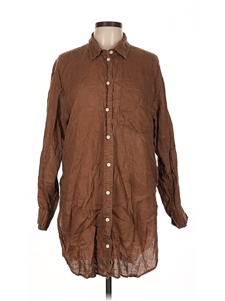 Pre-owned Gap Long Sleeve Button Down Shirt In Brown