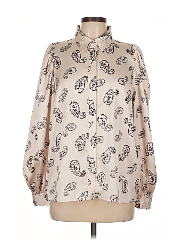 Pre-owned Ann Taylor Long Sleeve Blouse In White