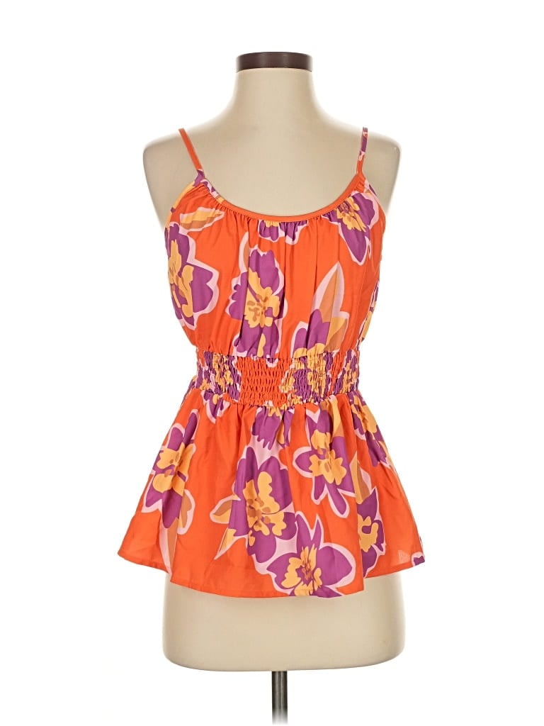 Pre-owned Grace Karin Sleeveless Blouse In Orange
