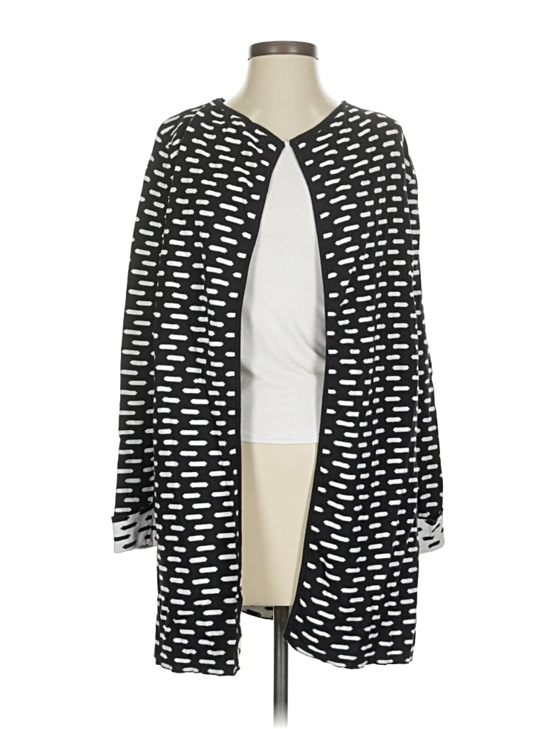 Pre-owned August Silk Cardigan Sweater In Black