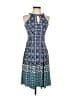 Wisp Print Blue Casual Dress Size 0 - photo 1
